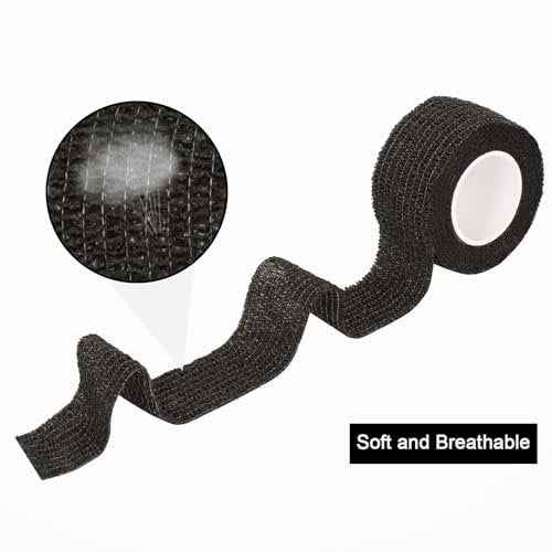 12 Pack Self Adhesive Bandage Wrap 1 Inch Cohesive Bandage Self Adherent Vet Wrap for Dog Pets Elastic Bandage Finger Tape Self Stick Wrap for First Aid Sports Athletic Tape (Mixed Colors)