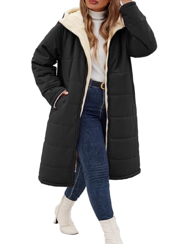 Women's Plus Size Fleece Winter Coat - 5X-Large Black Jacket