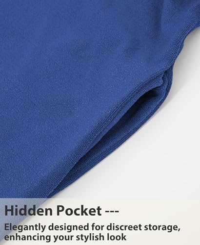 Navy Hooded Surf Poncho with Zipper & Pocket - Beach Robe for Men & Women, Medium