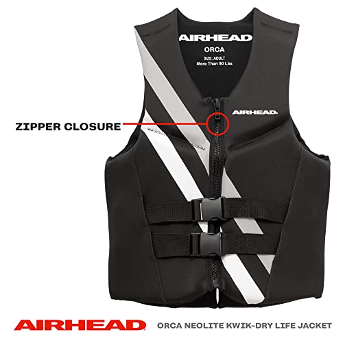 Airhead Orca Neoprene Kwik-Dry Neolite Life Jacket, USCG Approved Adult, Youth and Child Sizes