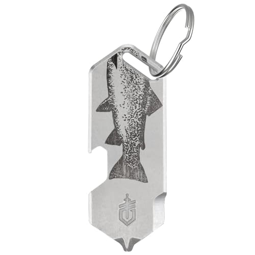 Silver Gerber Shard 3-in-1 Multitool Keychain with Bottle Opener & Fish Variation