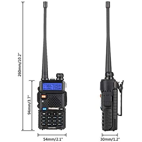 Baofeng UV-5R Dual Band Two Way Radio Handheld Ham Radio Long Range Walkie Talkies Pack of 6 for Hiking Camping Hunting Skiing Trip(Black)