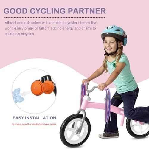 1 Pair Bike Streamers, Kid's Bike Tassels, Bicycle Handlebar Streamers Colorful Ribbons, Bike Accessories for Girls Boys