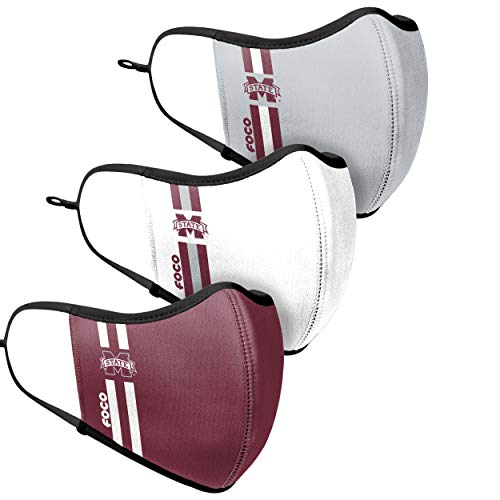 FOCO NCAA unisex-adult Ncaa Team Logo Sport Reusable Washable Fashion Face Cover Mask 3-pack