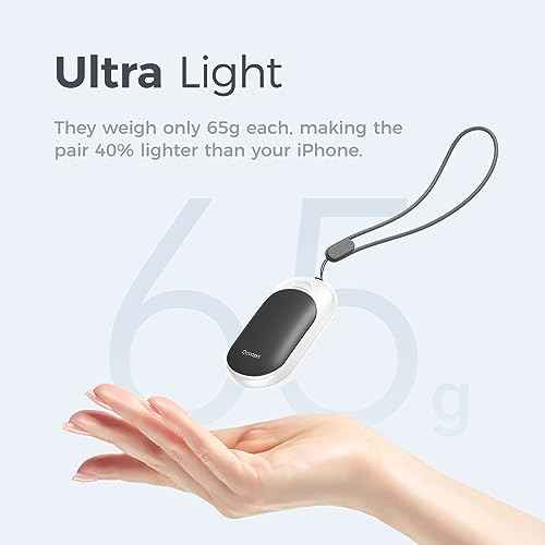 OCOOPA Magnetic Rechargeable Hand Warmers 2 Pack, Ultrathin Electric Handwarmers, Portable Pocket-Sized Heater, for Men, Women Purse Must Haves, Union UT3 Lite