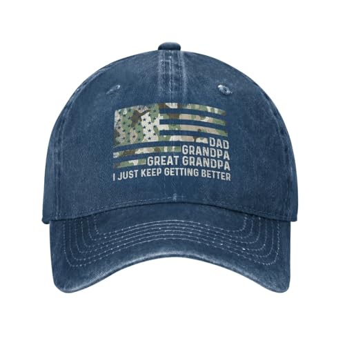 Great Grandpa Gifts-Great Grandpa Hat Blue Ball Cap,Navy Blue Hats for Men,Grandpa
