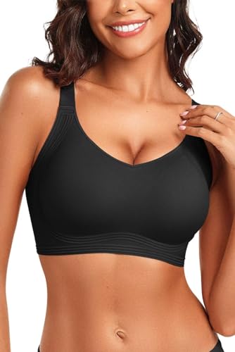 Vertvie Wireless Jelly Bras for Women Support and Lift XX-Large Black