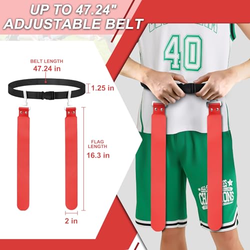 Adjustable Flag Football Set with 2/14 Player Belts and Flags - Youth & Adult Sports Equipment - Variation 14