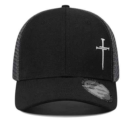 Christian Hats for Men Women,Jesus 3 Nail Cross Hat Christian Religious Gifts for Birthday/Christmas
