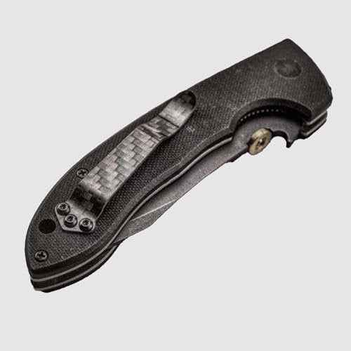 2 pack Titanium Alloy Deep Carry Pocket Clip - 3-Hole Carbon Fiber Replacement Compatible with Spyderco PM2/Manix/Delica Models with Screws