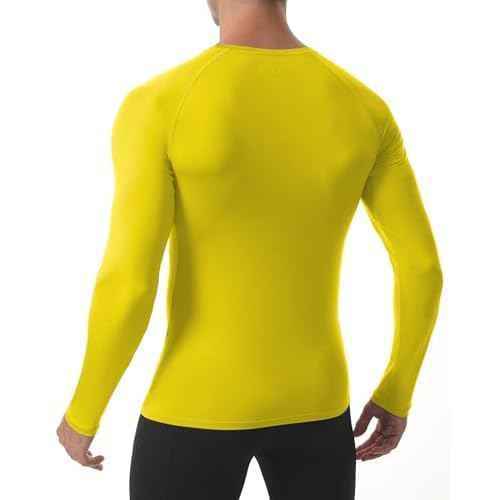 Roadbox Mens Compression Shirt, Cool Dry Long Sleeve Workout Shirts, Running Athletic Football Gym Base Layer Tops UPF 50+