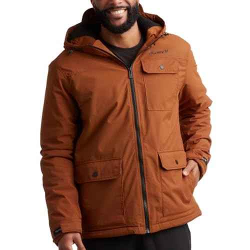 Hurley Mens Winter Jacket - Warm Zip Up Hooded Parka Sherpa Lined Jackets For Men with Multiple Pockets (Sizes S-XL)