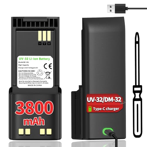 1PCS 3800mAh High-Capacity Rechargeable Battery for BAOFENG UV-32 DM-32 GM32 Walkie Talkies