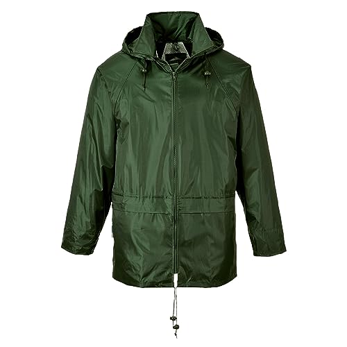 X-Large Waterproof Packable Rain Jacket - Olive Green