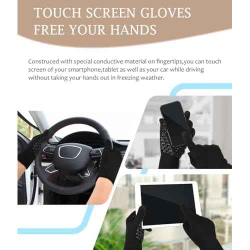 LCZTN Winter Beanie Hat and Touchscreen Gloves Set for Men and Women,Beanie Gloves Set with Warm Knit Fleece Lined