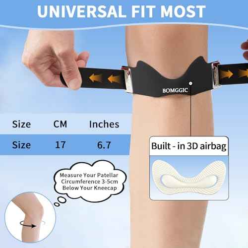 Patellar Tendon Support Strap for Men & Women, Adjustable Knee Brace with Targeted Pressure Pad & Non-Slip Silicone for Patella Tendonitis - Flex Wrap Knee Band for Running, Fitness, Hiking, Volleyball (Black)