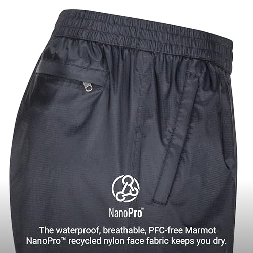 MARMOT Men's Precip Eco Rain Lightweight, Waterproof, Packable Hiking Pants Made with Recycled Materials