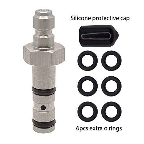 Paintball PCP Quick Filling Charging Probe Replacement Adapter, 9mm OD Air Tool Fitting for Filling Hole with Extra 6 O-Rings