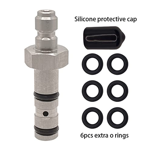 HMKUGO Paintball PCP Quick Filling Charging Probe Replacement Adapter, 9mm OD Air Tool Fitting for Filling Hole with Extra 6 O-Rings