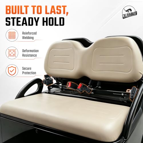 Golf Cart Seat Belts Kit 40 Inch Retractable Universal Belts - 4 Sets Black