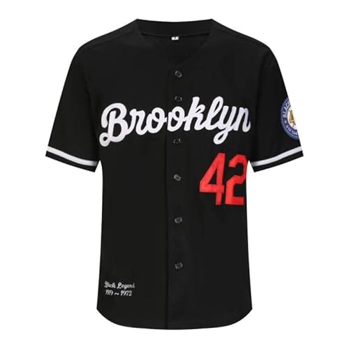 Men's Black Legend Baseball Jersey Number 42 Vintage Embroidered Retro Lightsout Jerseys Shirts