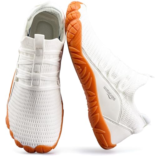 Water Shoes Men Women Wide Toe Box Slip-On Minimalist Gym Sneakers - White, 8 Women / 7 Men