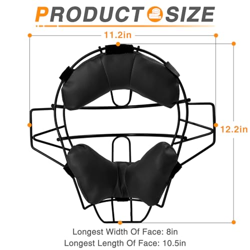 Baseball Catcher Mask Umpire Mask Full-Face Protection - Black