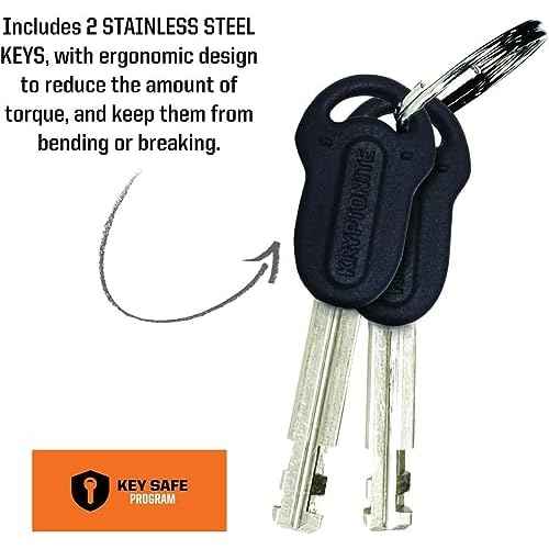 Kryptonite Kryptolok Mini-7 Bike U-Lock with Cable, Heavy Duty Anti-Theft Bicycle U Lock, 12.7mm Shackle and 10mm x4ft Length Security Cable with Mounting Bracket and Keys,Black / Steel