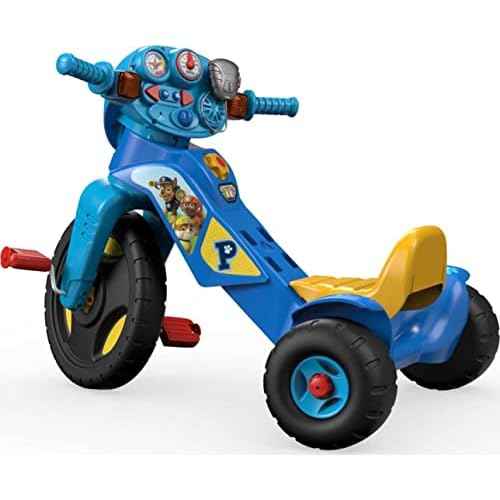 Fisher-Price Toddler Tricycle Nickelodeon PAW Patrol Lights & Sounds Trike, Toy Bike with Handlebar Grips & Storage for Outdoor Play Kids Ages 2+ Years