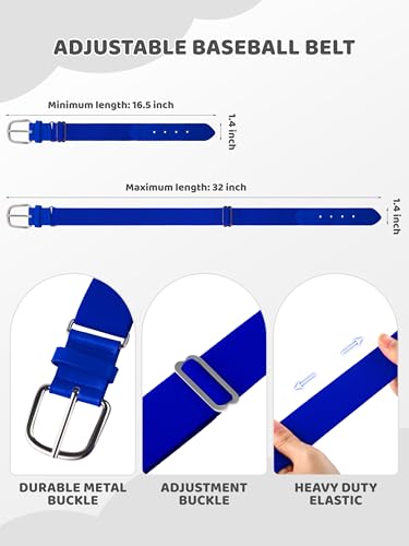 Toddler Baseball Socks and Belt Set - 2 Pairs, Cotton, Royal Blue 2-4T