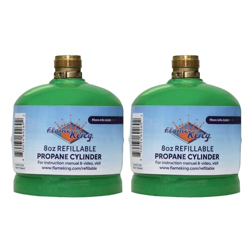 Refillable 1/2LB Propane Tanks for Small Lamps, Lanterns & Camp Stoves – 2 Pack