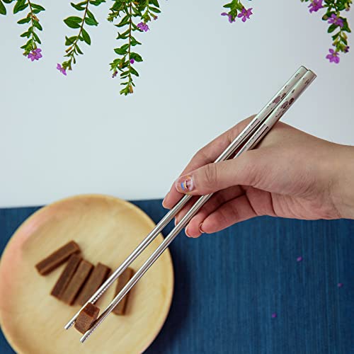 Reusable Metal Chopstick and Spoon Set - 3 Patterns, Stainless Steel Kitchen Utensils