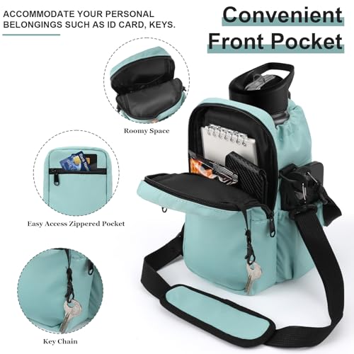 Water Bottle Holder with Strap - Turquoise 32/40oz Insulated Sling Bag for Hiking & Outdoors