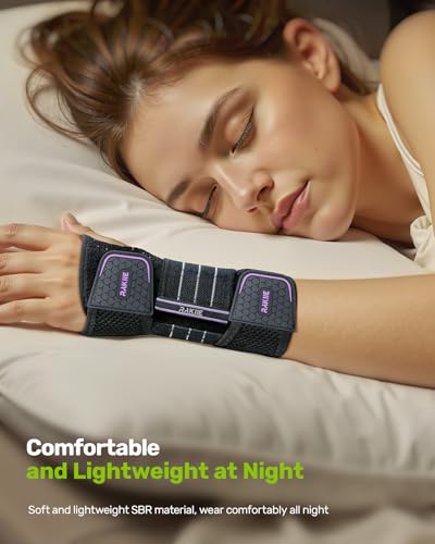 Rakiie 2 Pack Carpal Tunnel Wrist Support Brace - Purple, M