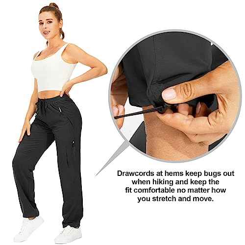 Womens Hiking Pants Quick Dry UPF 50 Lightweight Travel Golf Cargo Safari Pants Zipper Pockets