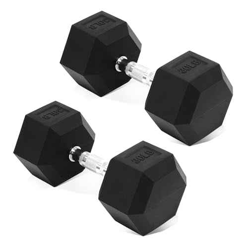 Fitvids Hex Dumbbells Rubber Coated Hand Weights for Exercises and Fitness Home Gym, Pair