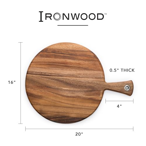 Acacia Wood Serving Paddleboard - Round 20.3" x 16" Kitchen & Dining