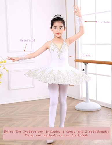 Girls White Camisole Skirted Ballet Leotard Tutu Dress - Size 8-9 Years