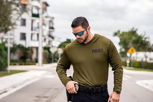 13Fifty Police Training Hooded Long Sleeve Tee X-Large Navy & Gray