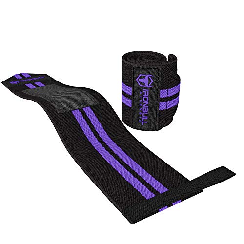Women Wrist Wraps with Thumb Loops - Black/Purple 12" Support Brace for Lifting