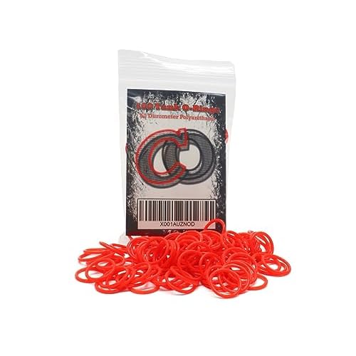 100 Polyurethane CO2 / HPA Tank O-Rings (90 Durometer) [RED] - Replacement Urethane orings for Paintball co2 / high Pressure air Tanks