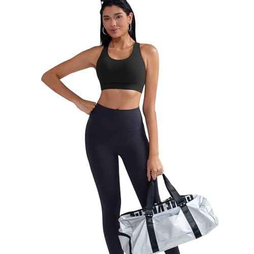 RUNNING GIRL Sports Bra for Women, Criss-Cross Back Padded Strappy Sports Bras Medium Support Yoga Bra with Removable Cups