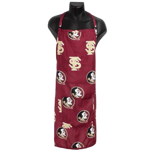 Florida State Seminoles Tailgating Apron with 9-Inch Pocket - Adjustable Comfy BBQ Grilling Accessory