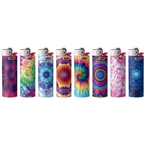 BIC Maxi Pocket Lighter, Special Edition Psychedelic Collection, Assorted Unique Lighter Designs, 50 Count Tray of Lighters