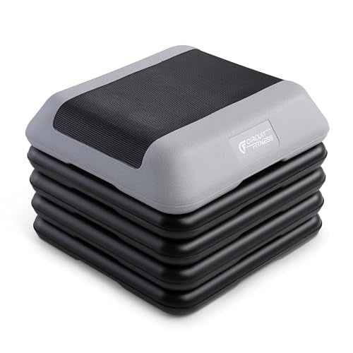 Circuit Fitness by Marcy 16 x 16 inches Adjustable Height Aerobic Step Platform with Adjustable Risers, Non-Slip Rubber Surface, Home Exercise Fitness Training, Multiple Color Options