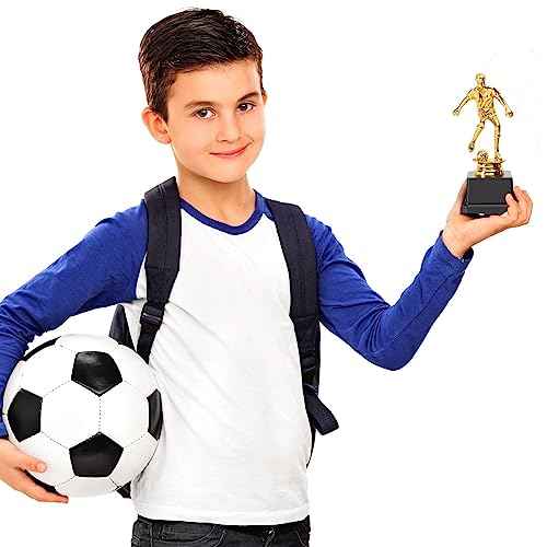 Juvale Soccer Trophy for Kids - 12-Pack, 2.5 x 6 in, Gold & Black, Plastic - for Team Award Ceremonies, Championship Games and Sports Competitions