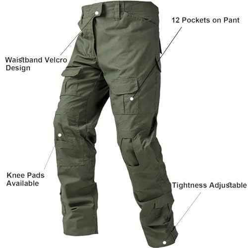 Tactical Pants,Combat Pants with Knee Pads Belt Gloves,Camo Pants for Men, Men's Military Airsoft Clothes Gear