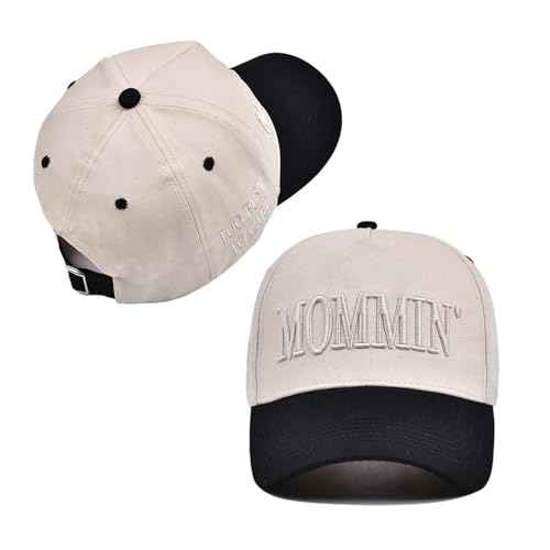 Mommin Trucker Hat,Vintage Two-Tone Women's Baseball Cap with Mommin Embroidery AdjustableHat for Casual Wear