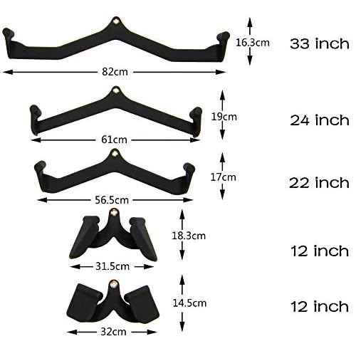 Fitvids Multi-Function Adjustable Power Cage with J-Hooks, Safety Straps and Optional LAT Pulldown Attachment and Cable Crossover, Cable Machine Attachments Only, 5 Pieces Black