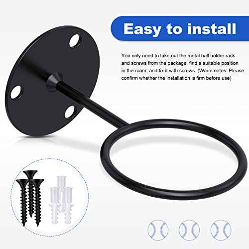 Threan Baseball Softball Display Memorabilia Holder Baseball Wall Mount Holders Heavy Duty Sports Wall Mount Rack for Display Storage, Black